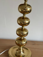 Tall Swedish Brass Bobbin lamps by Aneta
