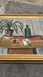 “Potted Plant and Green Bottle” by Åke Winnberg