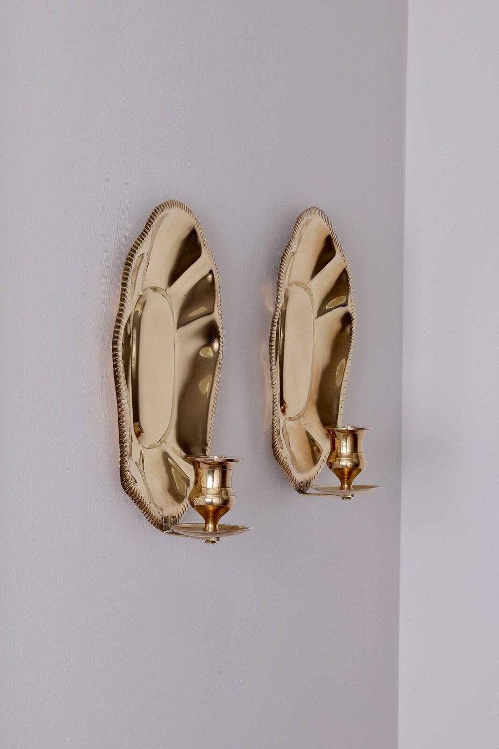Pair Of Mid-Century Swedish Brass Sconces