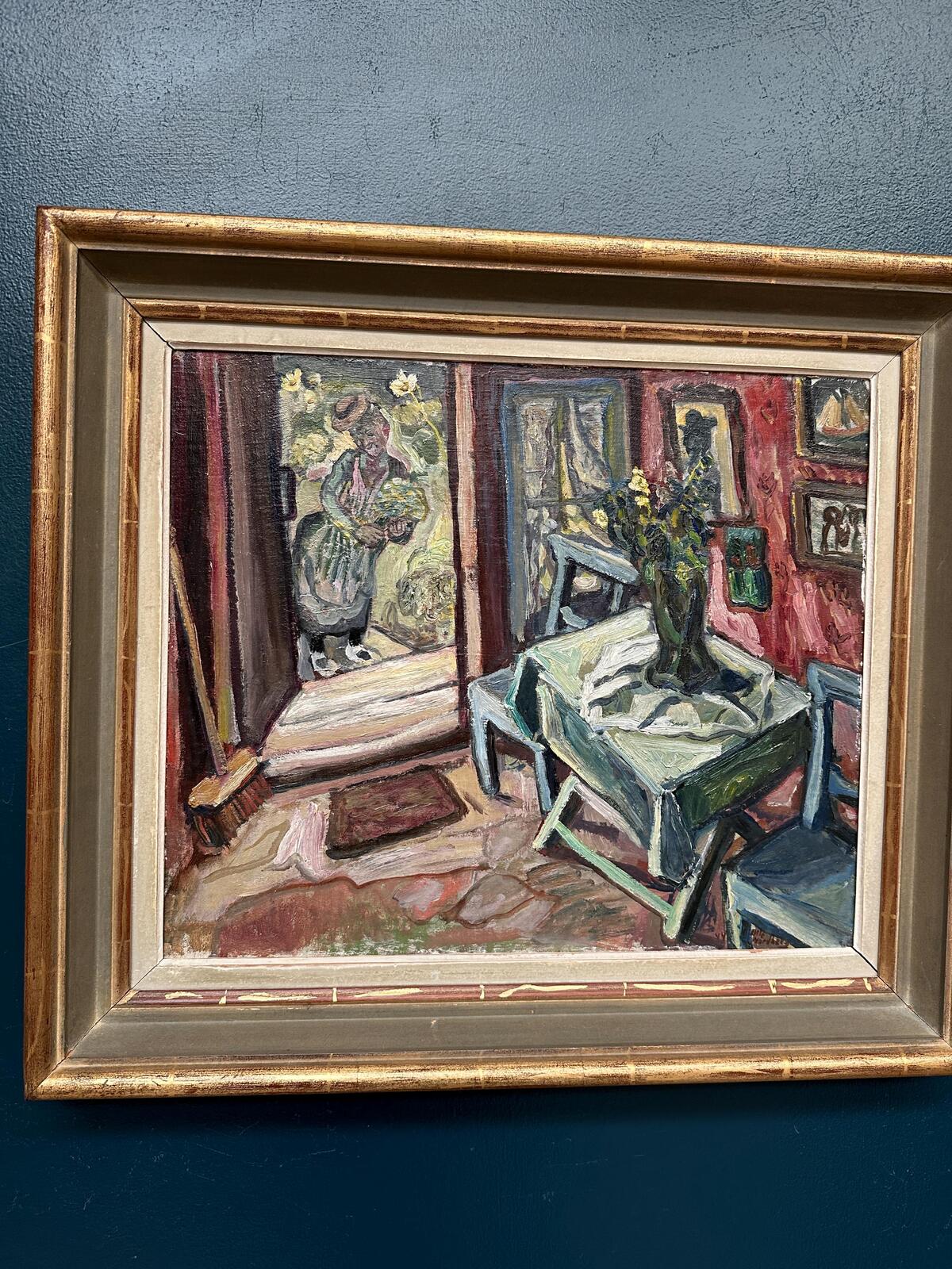 “Room Interior with Figure” by Olle Nordberg (1905–1986)