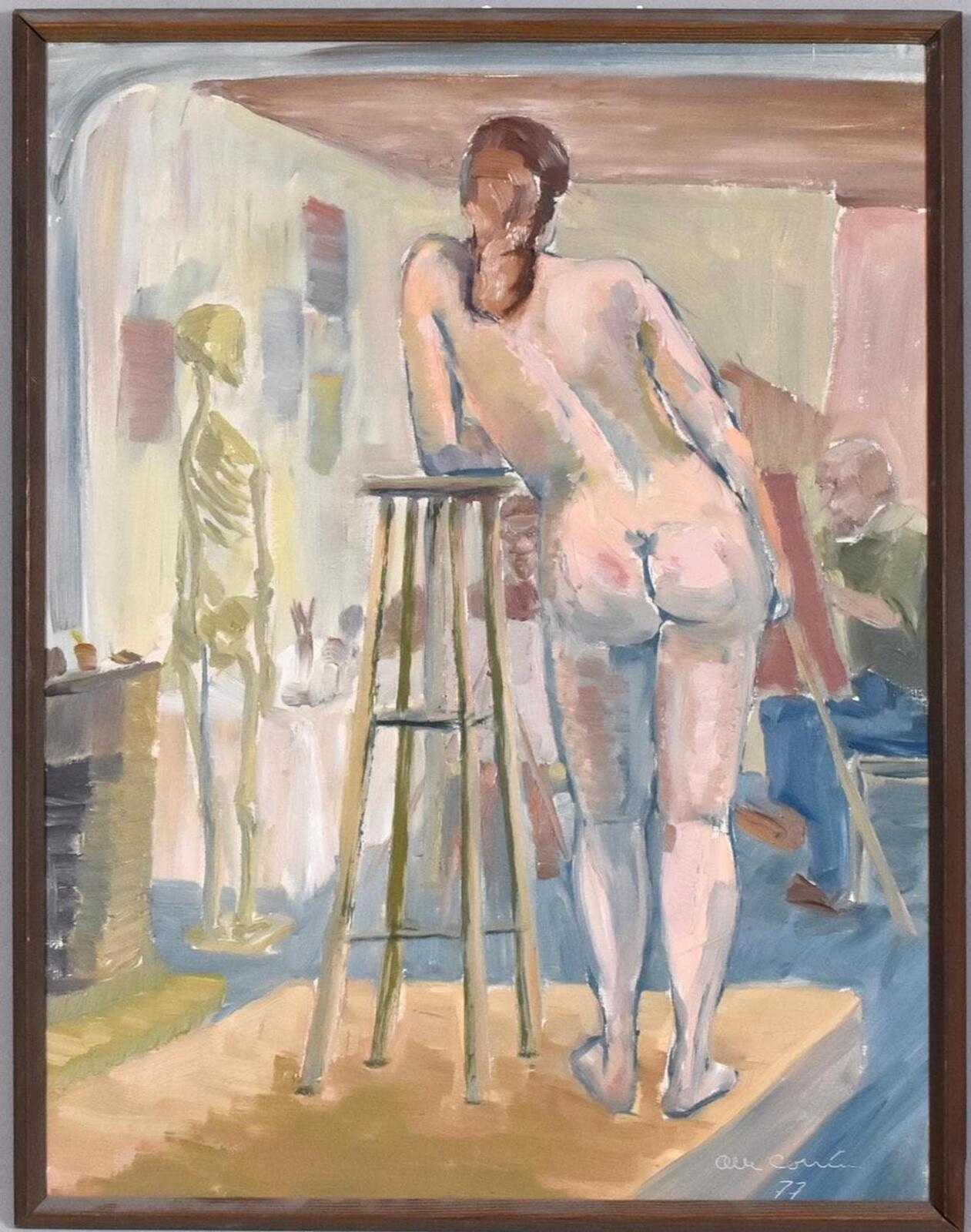 “Female Model in the Studio” by Olle C – Dated 1977