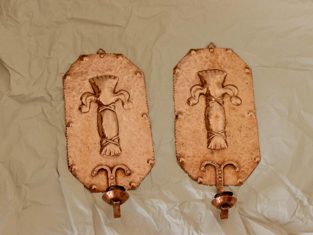 Pair of  Swedish Copper Wall Sconces