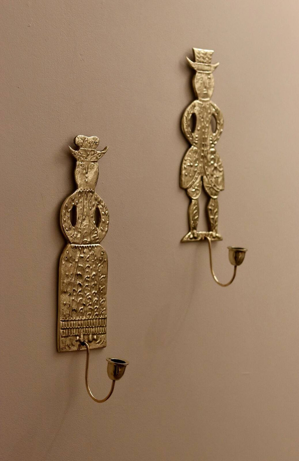 Pair of Mid-Century Brass Danish Sconces