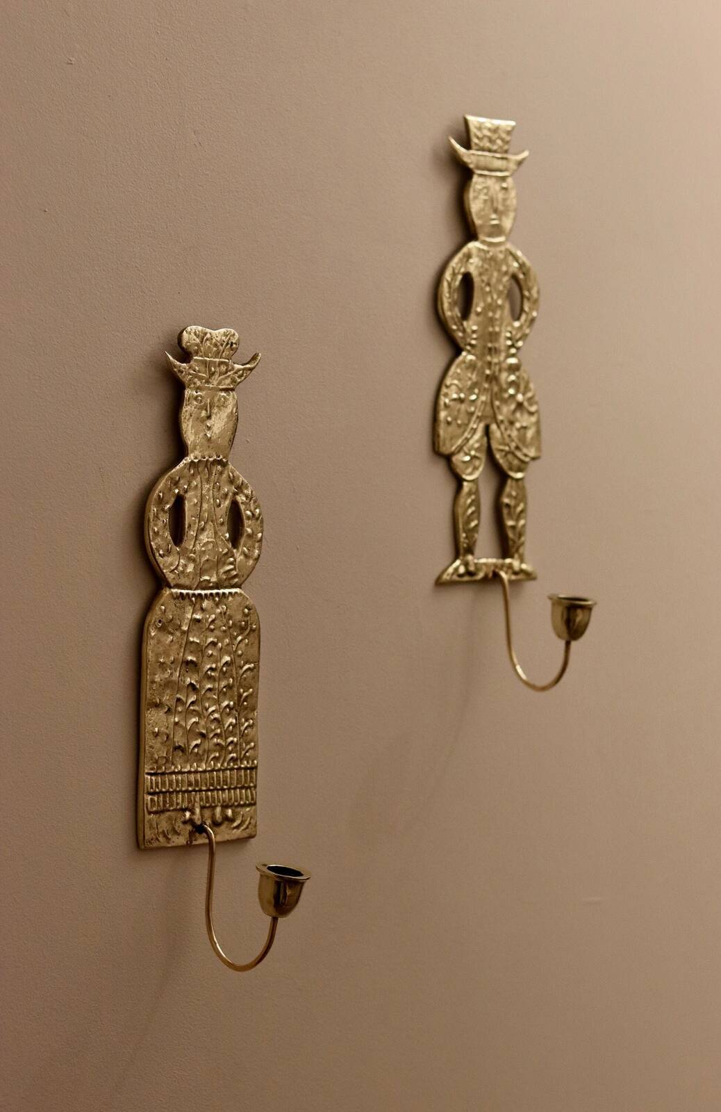 Pair of Mid-Century Brass Danish Sconces