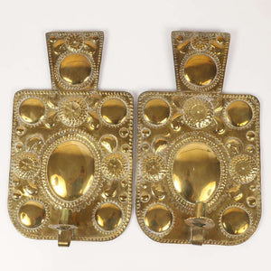 Pair Large baroque Style Mid Century Swedish Brass Sconces