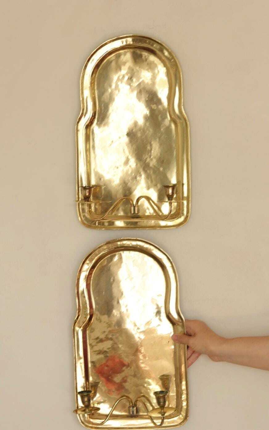 Pair Of Mid Century Swedish Brass Sconces