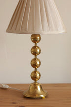 Pair of Vintage Swedish Brass Bobbin Table Lamp By Aneta