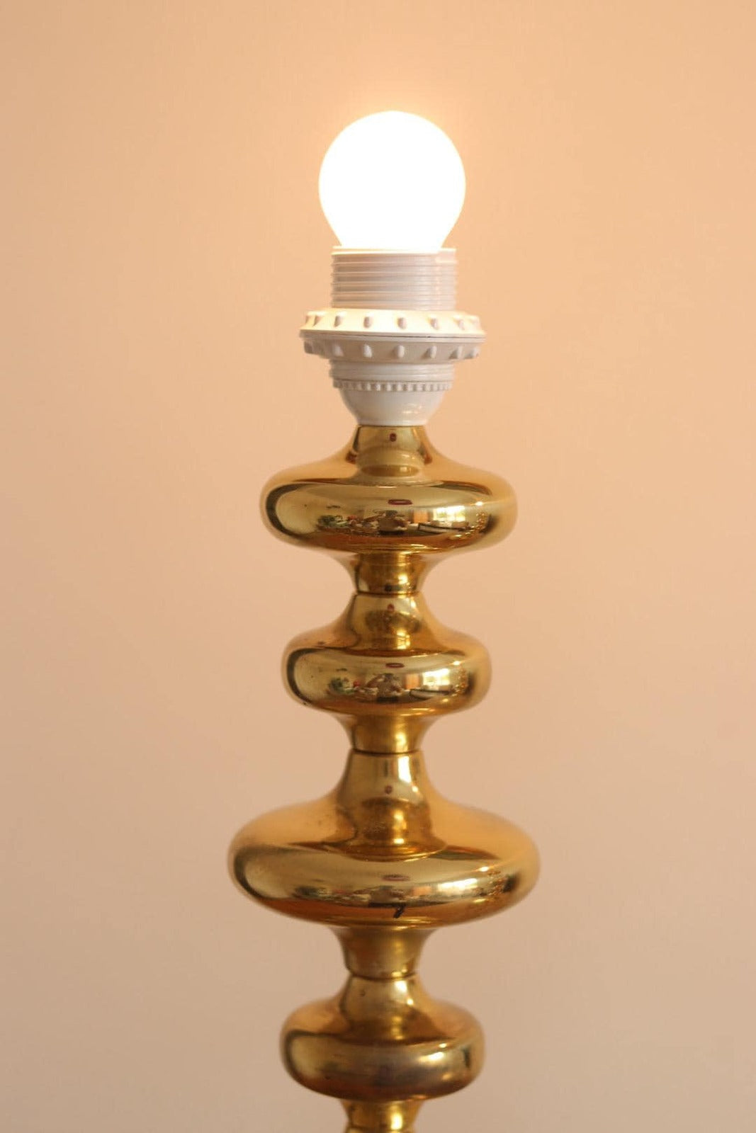 Single Swedish Brass Bobbin Table lamp