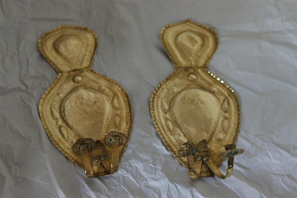 Baroque Style  Mid-Century Brass Swedish Sconces