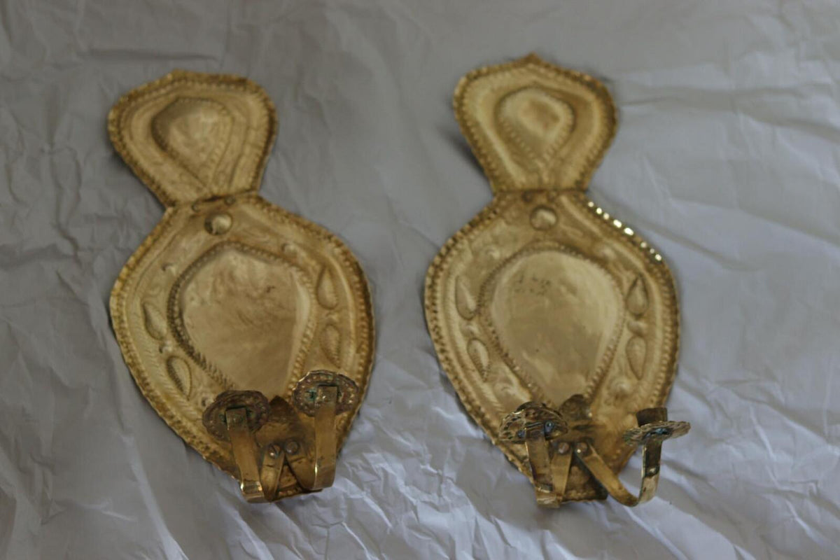 Baroque Style  Mid-Century Brass Swedish Sconces