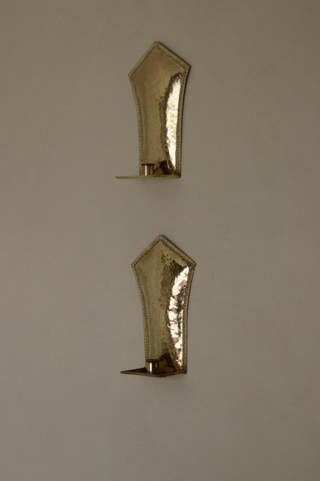 Pair Of Mid Century Swedish Brass Sconces