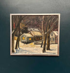 “Winter Landscape with House” by M. L. Jacobson