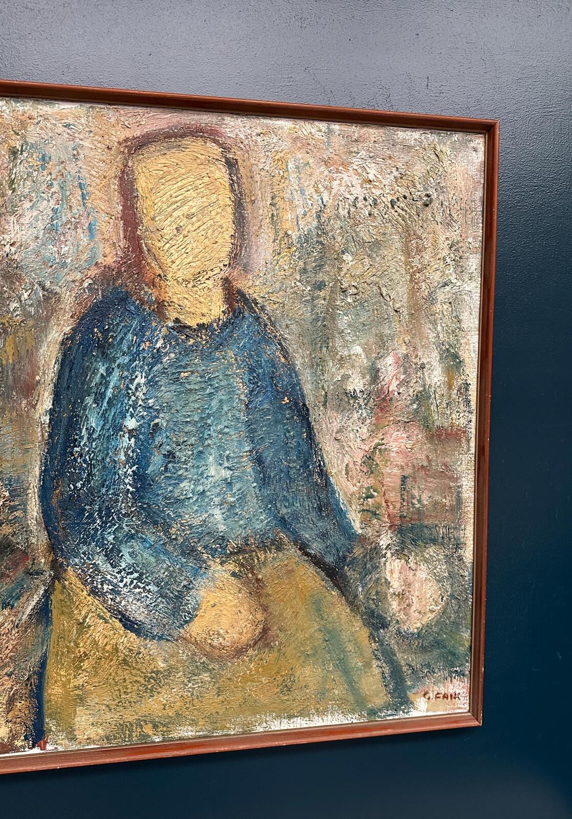 “Kvinna i blått” by Gösta Falck