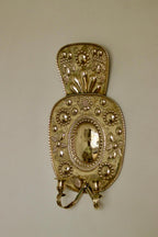 Pair Large baroque Style Mid Century Swedish Brass Sconces