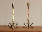 Pair Of  Victorian Antique Brass Pullman Railway Carriage Table Lamps