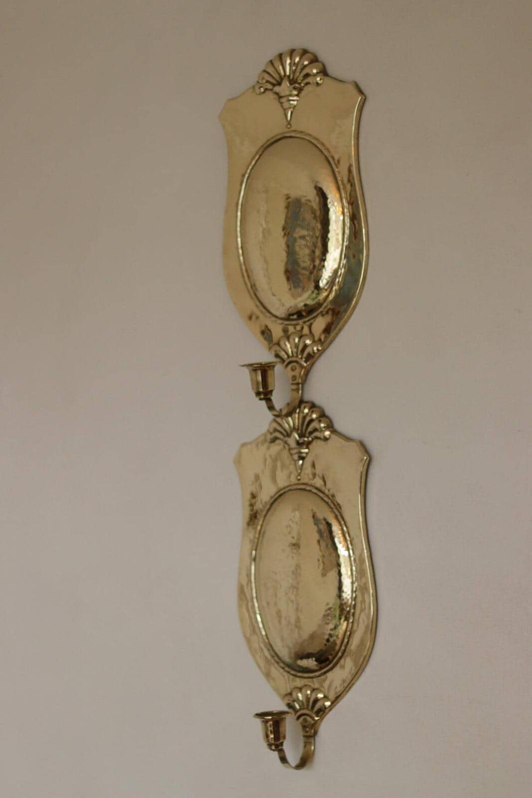 Pair Of Mid Century Swedish Brass Sconces