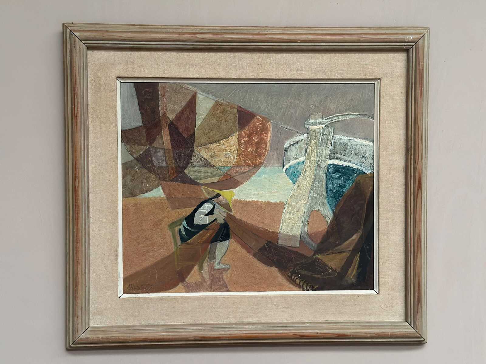 “Figure with Boats” by Nils Öst (1908–1982)