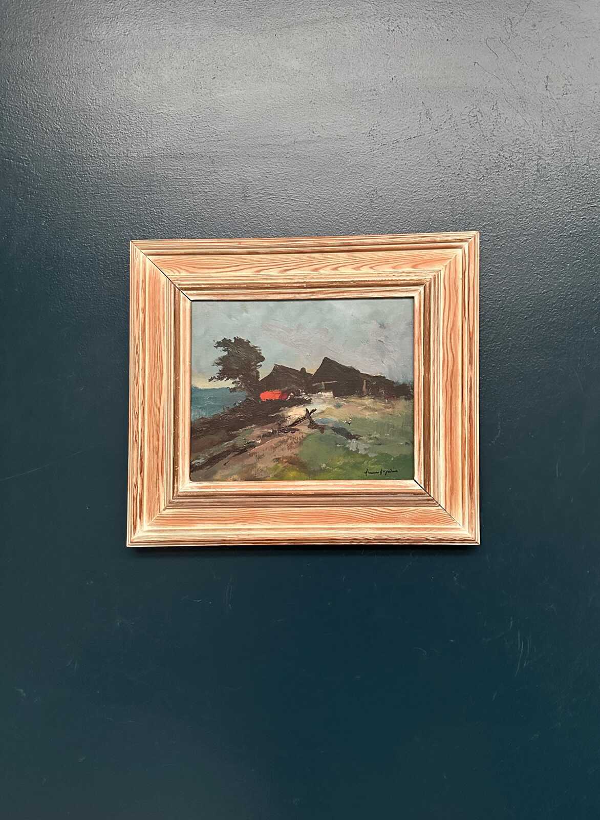 “Coastal Landscape with Cottage” by Arne Aspelin (1911–1990)