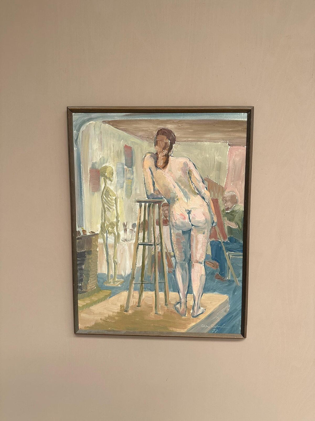 “Female Model in the Studio” by Olle C – Dated 1977