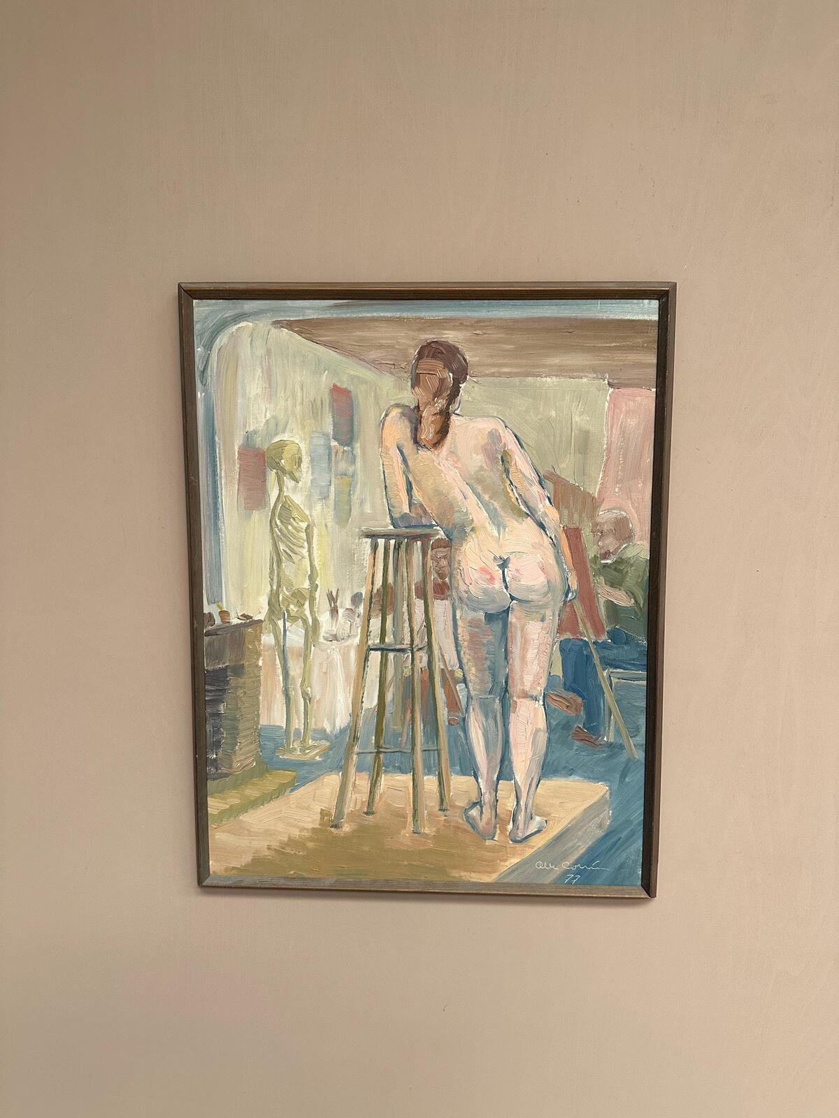 “Female Model in the Studio” by Olle C – Dated 1977