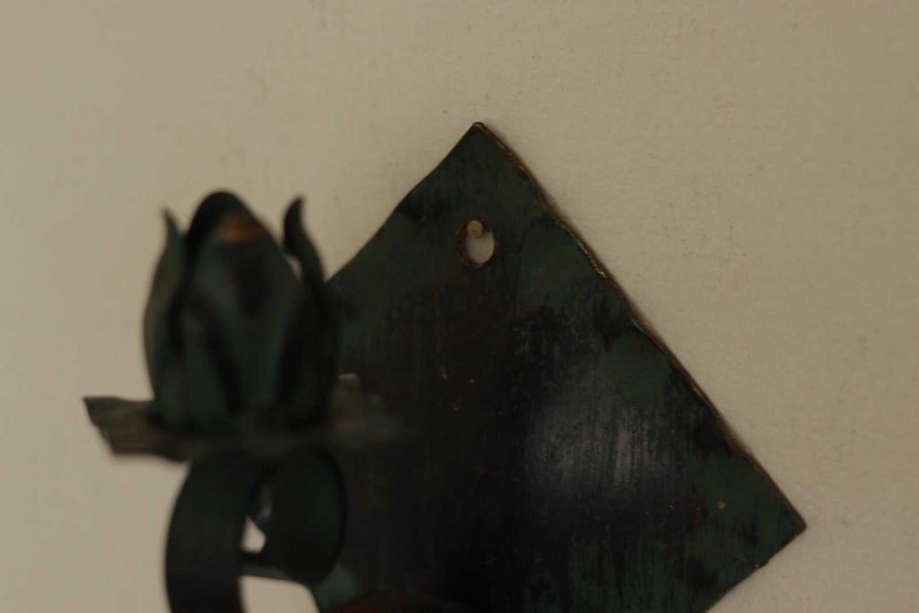 Pair of Vintage Metal/Brass Swedish Verdigris Sconces