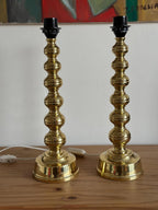 Pair of Mid Century Swedish Brass Lamps by Enco