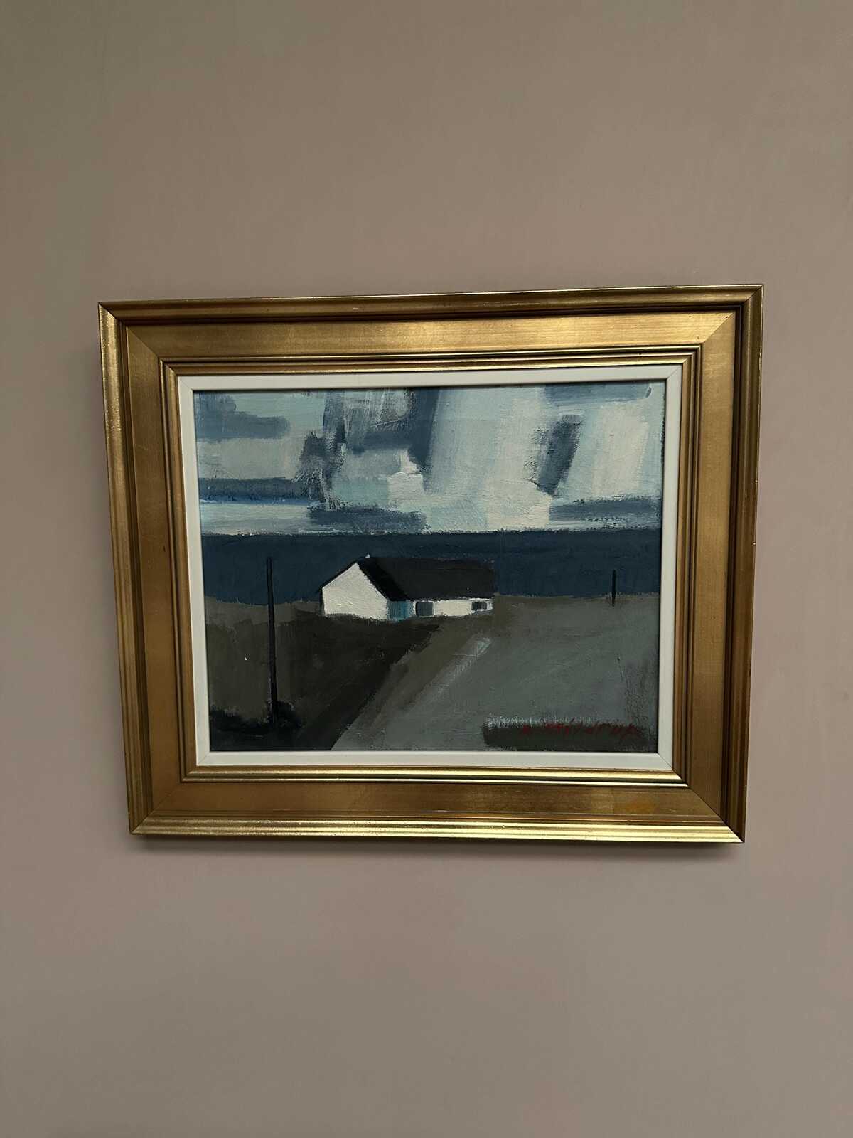 “Coastal Motif with Houses” by Egon Møldrup