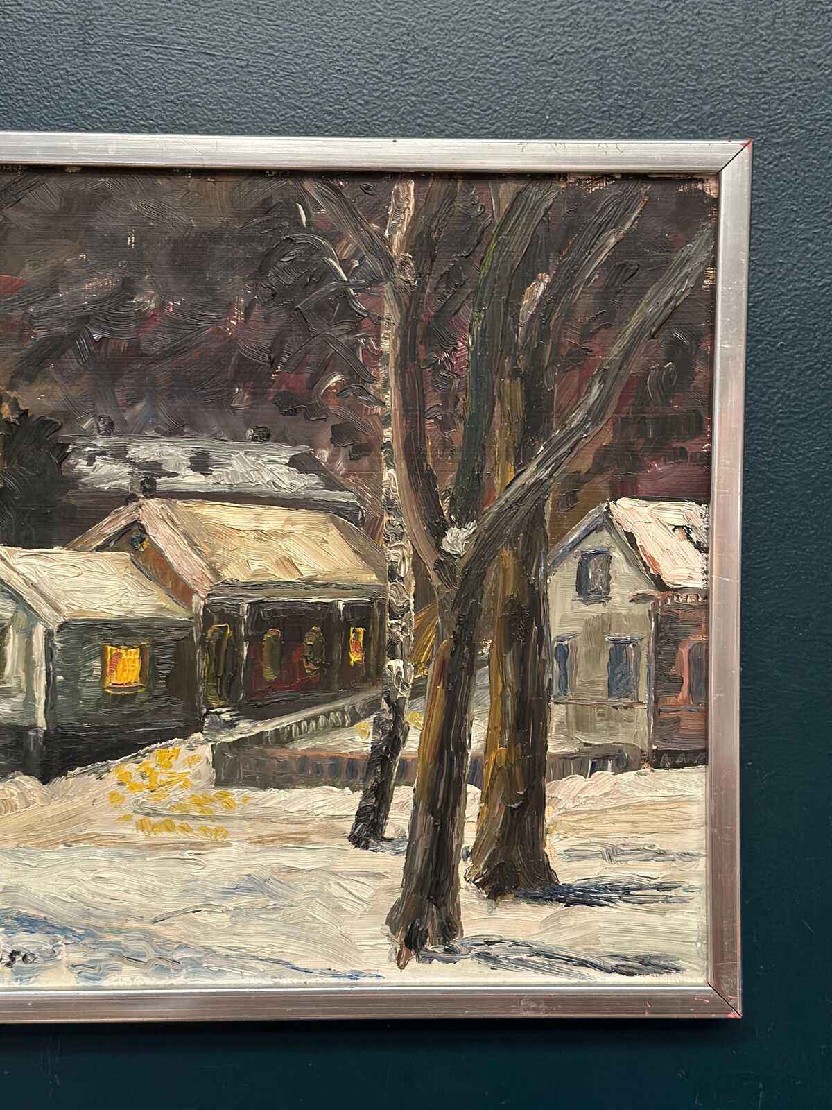 “Winter Landscape with House” by M. L. Jacobson