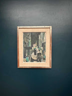 “White Blossom in Black Vase” by Edvin Ollers