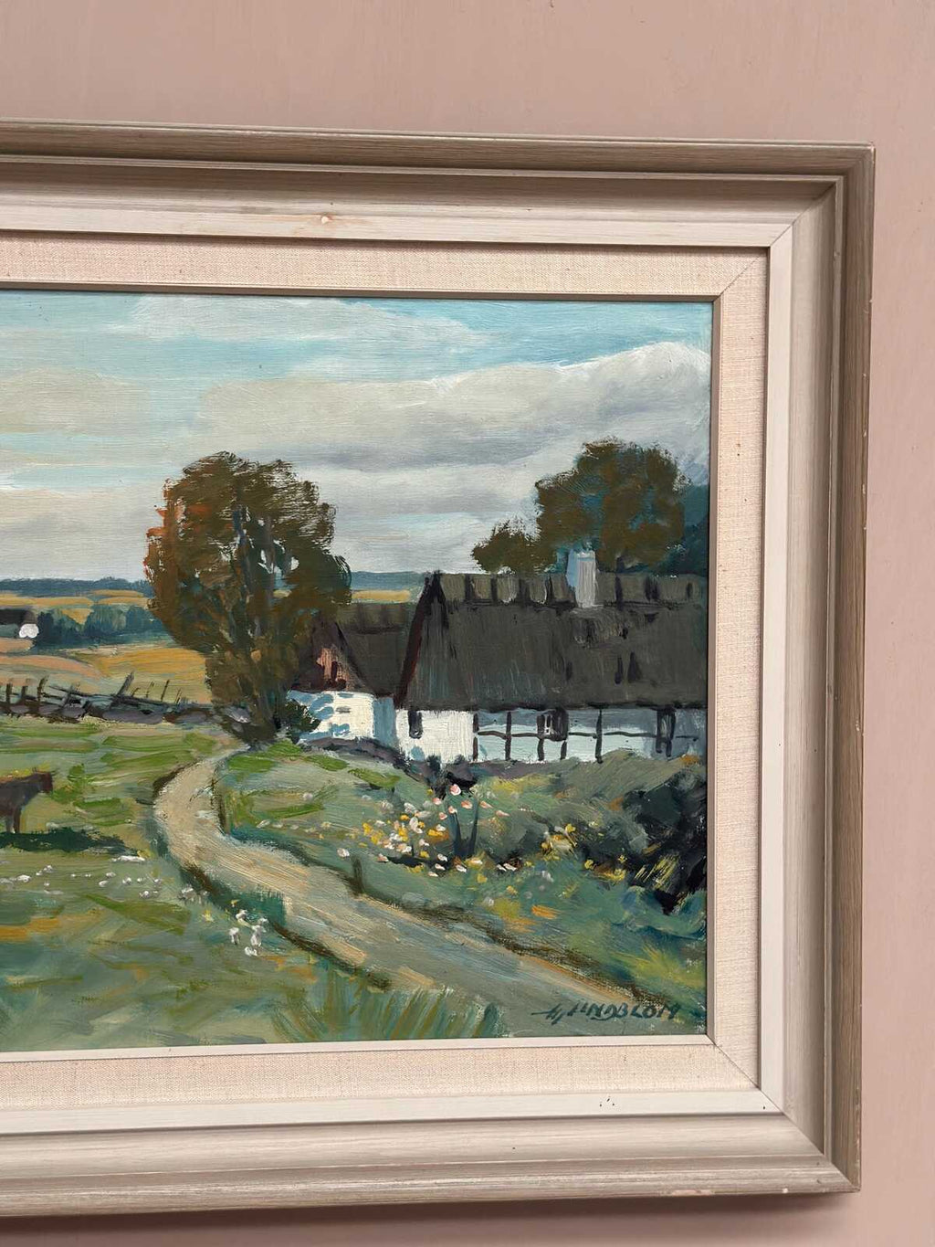 “Farms with Grazing Cows” by Hjalmar Lindblom