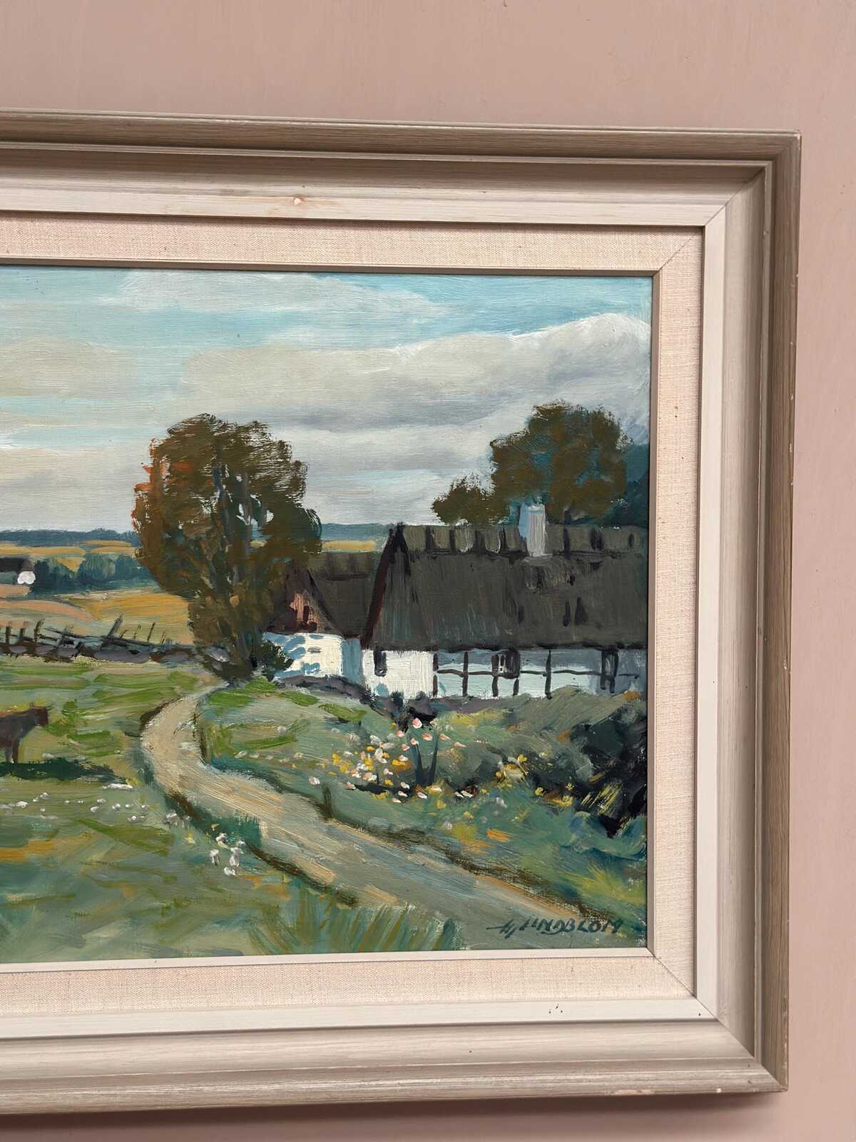“Farms with Grazing Cows” by Hjalmar Lindblom