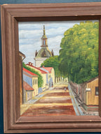 “City Street with Church Tower” by Kerstin Grufman