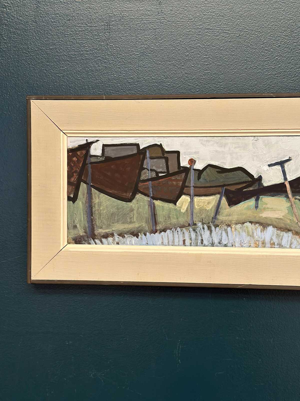 “Coastal Landscape with Beached Boats” by Ivar Ekelund (1908–2002)