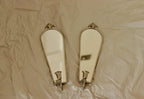 Pair of Mid Century Swedish Pewter Sconces with Mirror