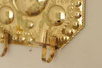 Large Baroque Style  Mid-Century Double Arms Brass Swedish Sconces