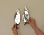 Pair of Mid Century Swedish Pewter Sconces with Mirror by Svenskt - Tenn