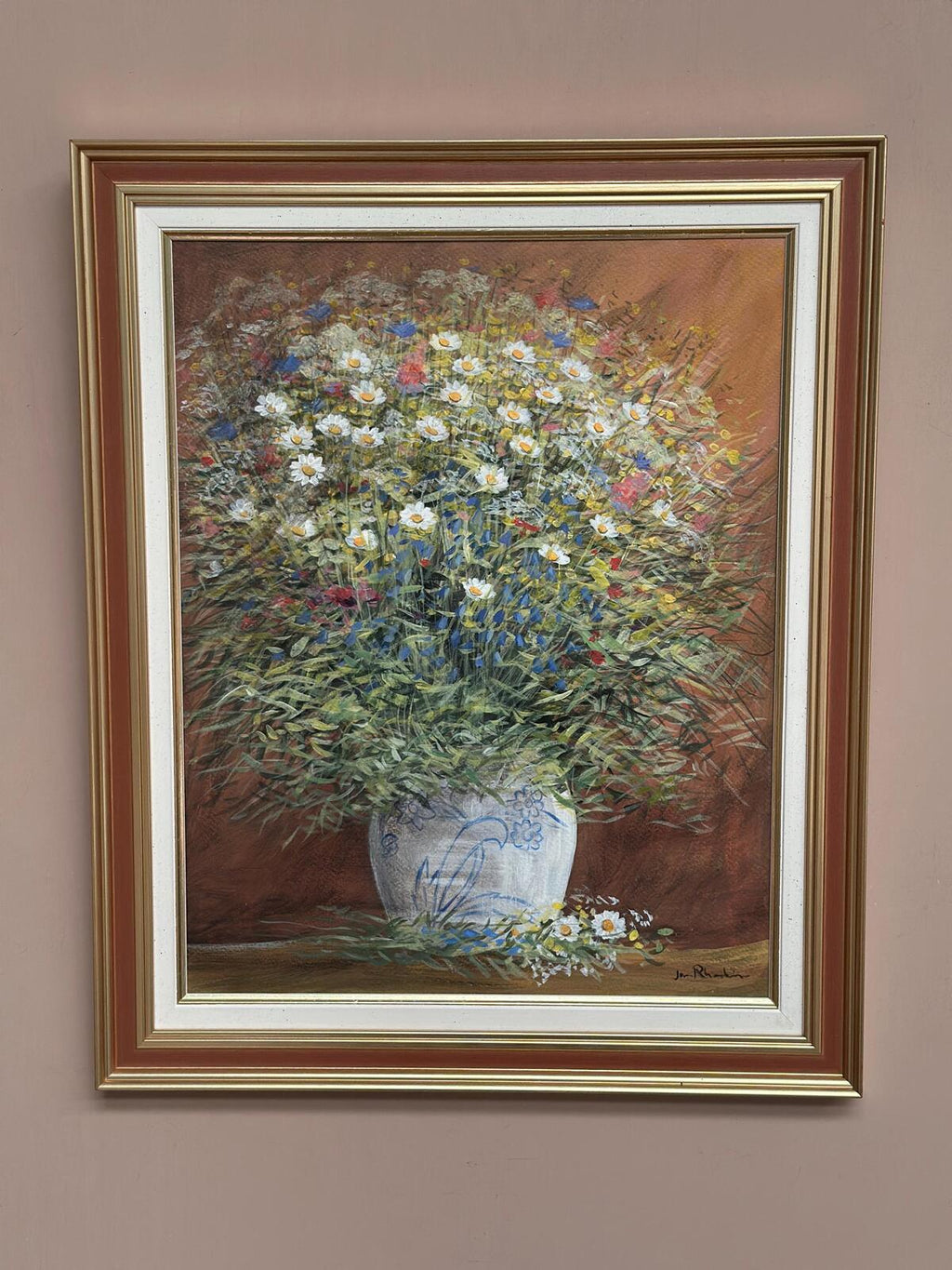“Summer Flowers in a Pot” by Jan Rhodin (1938–2022)