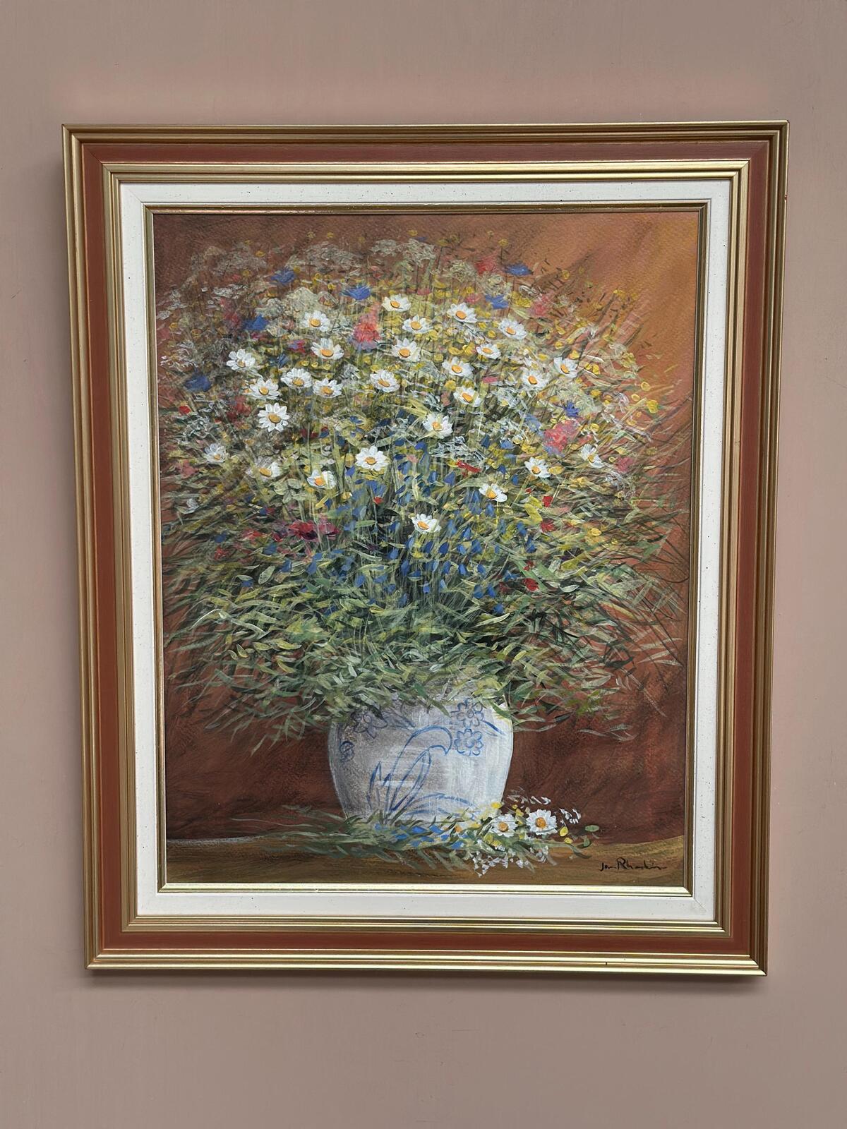 “Summer Flowers in a Pot” by Jan Rhodin (1938–2022)