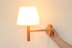 1970/80's Pair of Vintage Pine Wood Wall Lamps by Solbackens Svarveri Hyssna