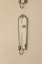 Pair of Mid Century Swedish Pewter Sconces with Mirror