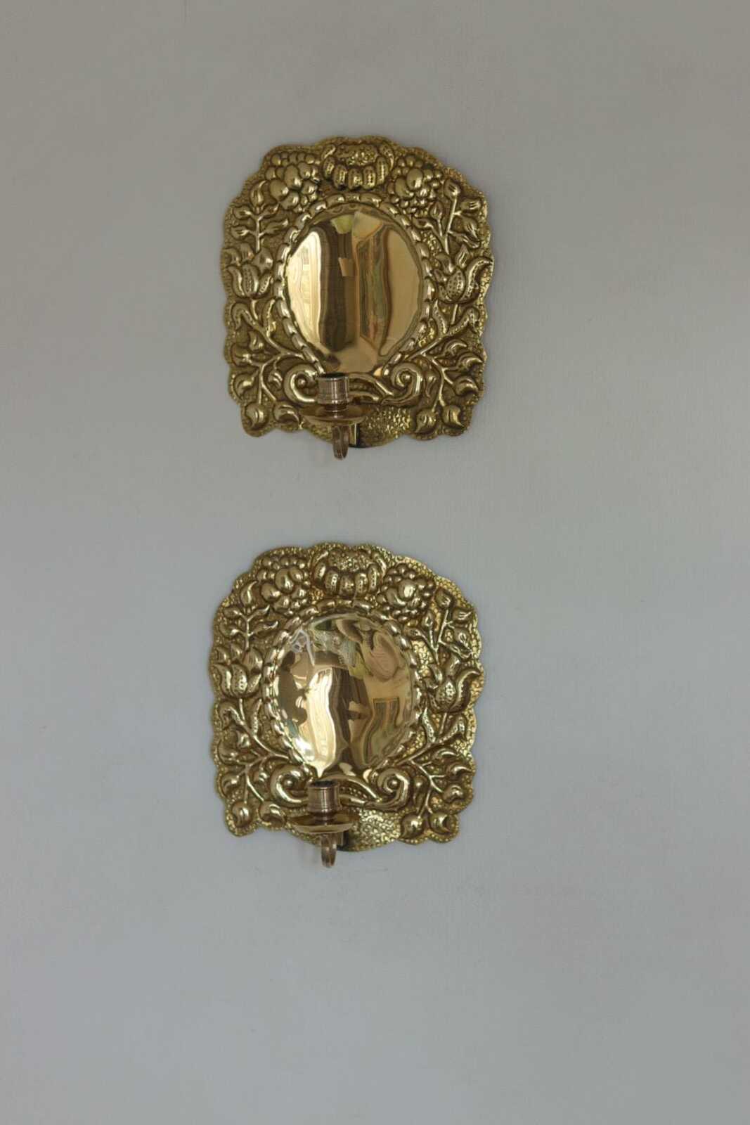 Pair of Mid-Century Swedish Brass Sconces