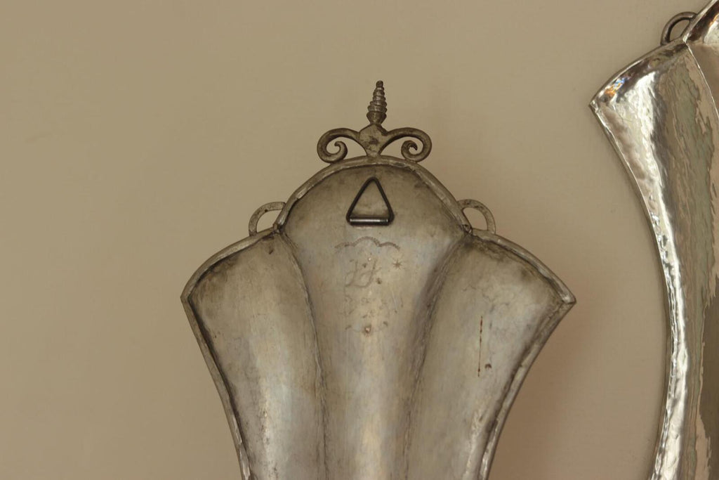 Pair Of Swedish Pewter Sconces By Karin Boström, Linköping Dated 1931