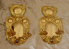 Baroque Style  Mid-Century Brass Swedish Sconces