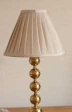 Pair of Vintage Swedish Brass Bobbin Table Lamp By Aneta
