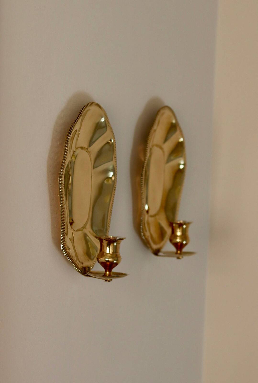 Pair Of Mid-Century Swedish Brass Sconces