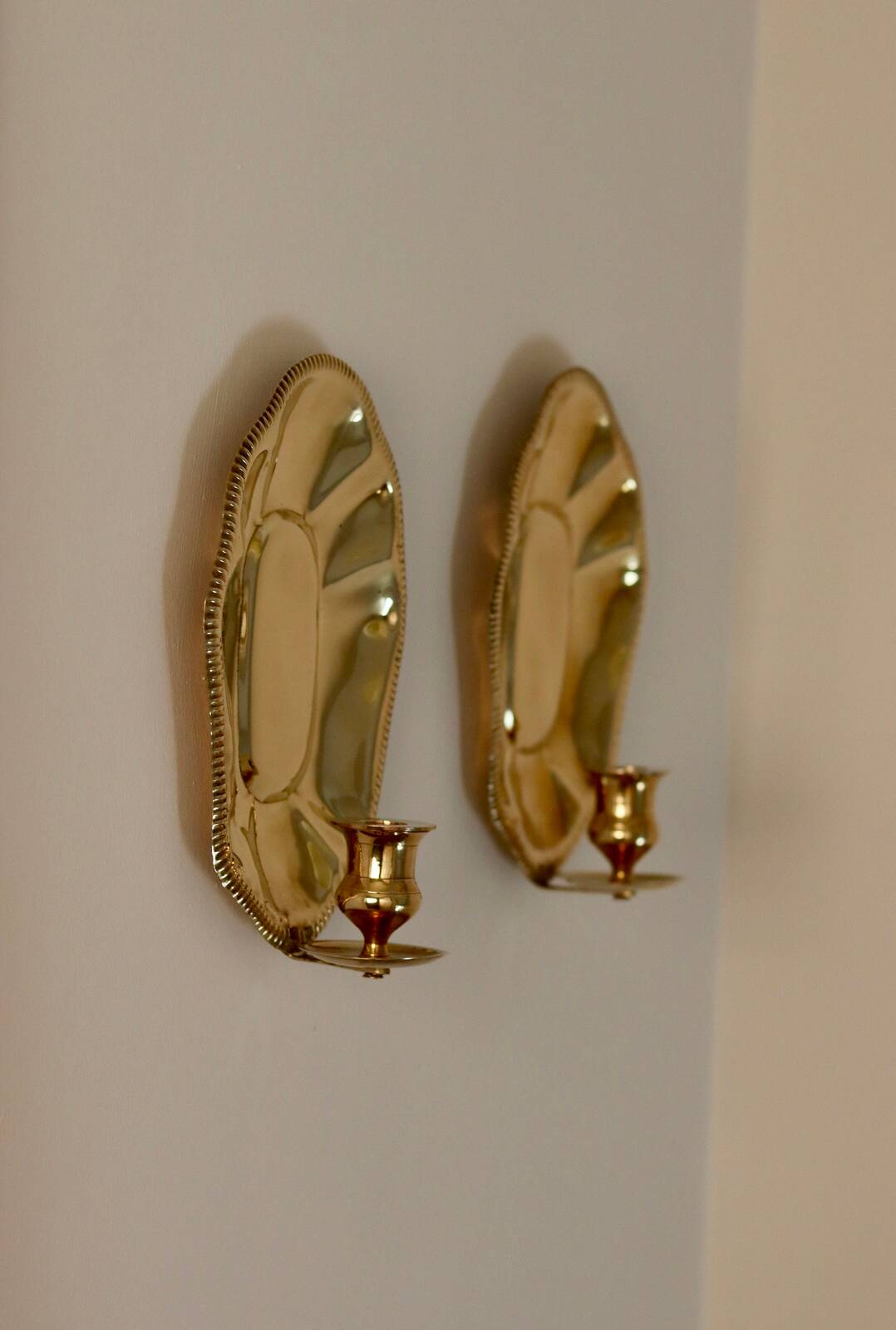 Pair Of Mid-Century Swedish Brass Sconces
