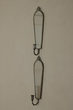 Pair of Mid Century Swedish Pewter Sconces with Mirror By Svenskt - Tenn