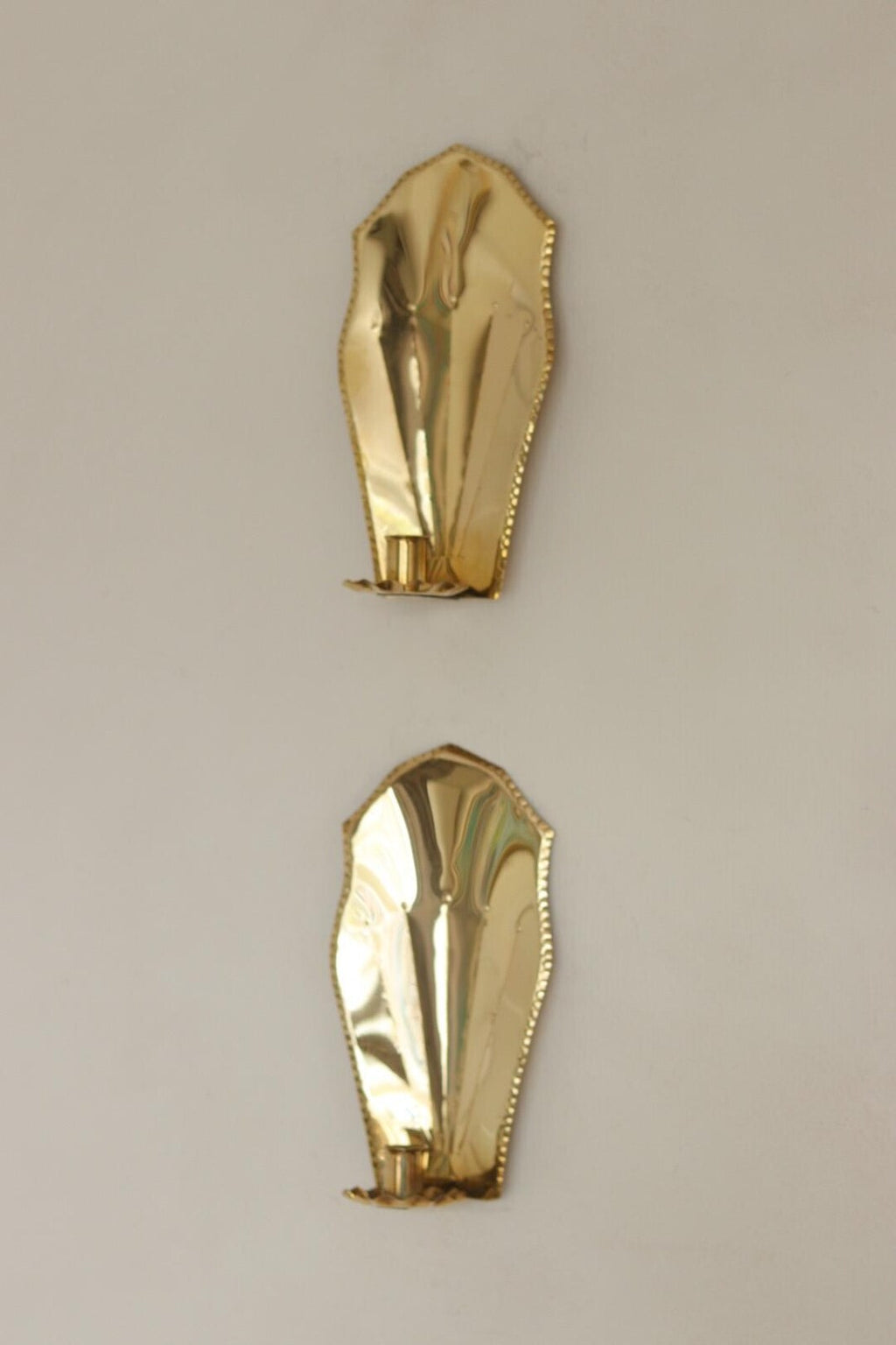 Pair Of Mid Century Swedish Brass Sconces