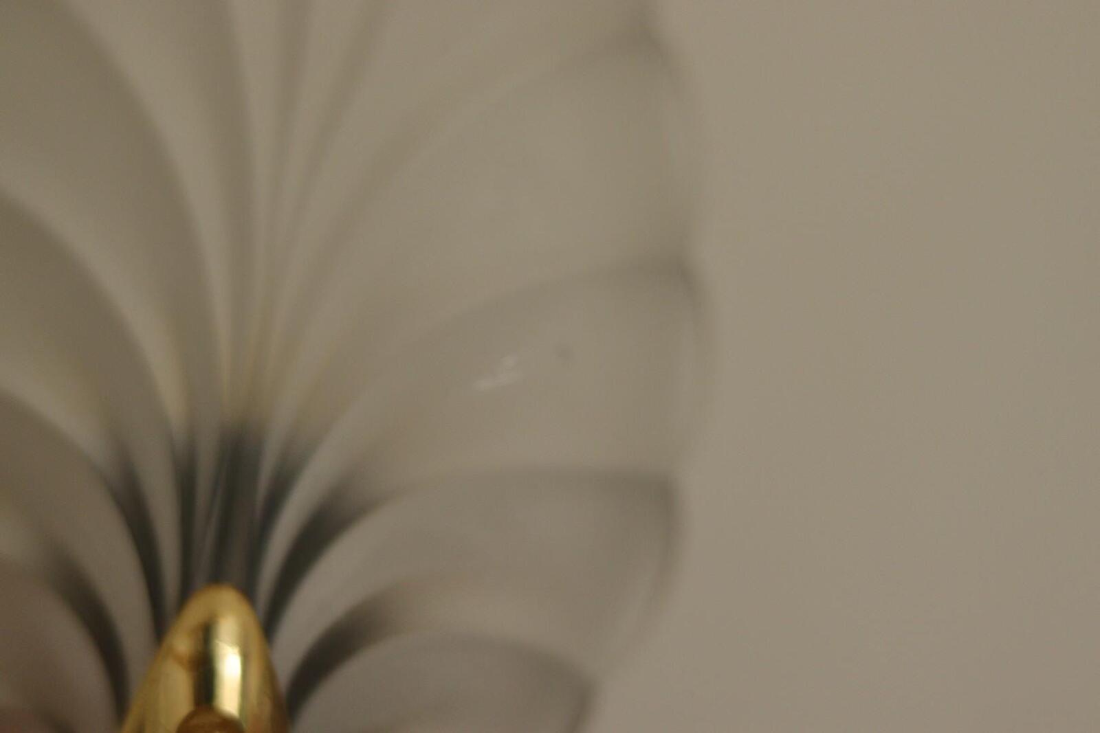 Pair of Art Deco Brass & Glass Shell Wall Lamps – Denmark, 1930s – Rewired, Working, E14