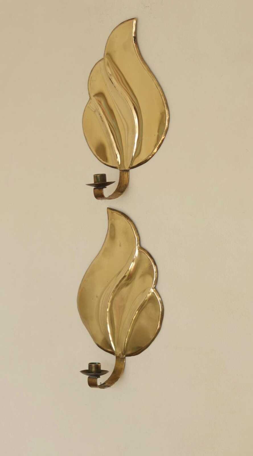Pair Of Mid Century Swedish Brass Sconces